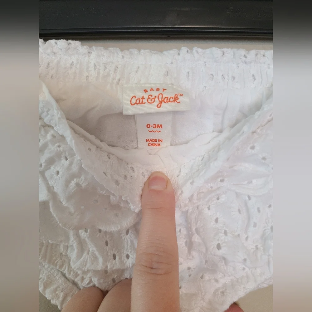 Cat & Jack White and Orange Baby Bloomers
